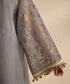 Women's Unstitched Khaddi Net Embroidered Grey 3 Piece Suit